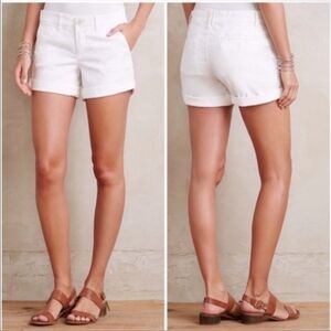 Anthropologie Chino Relaxed Fit White Shorts Size 29